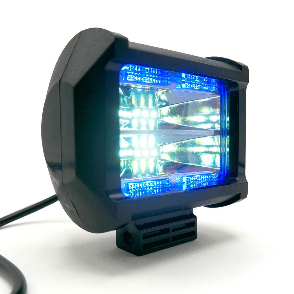 Foto 4 pulgar | Faro Auxiliar Cuadrado 6 Led Con Lupa Con Luz Alta, Baja Y Estrobo Para Motocicleta