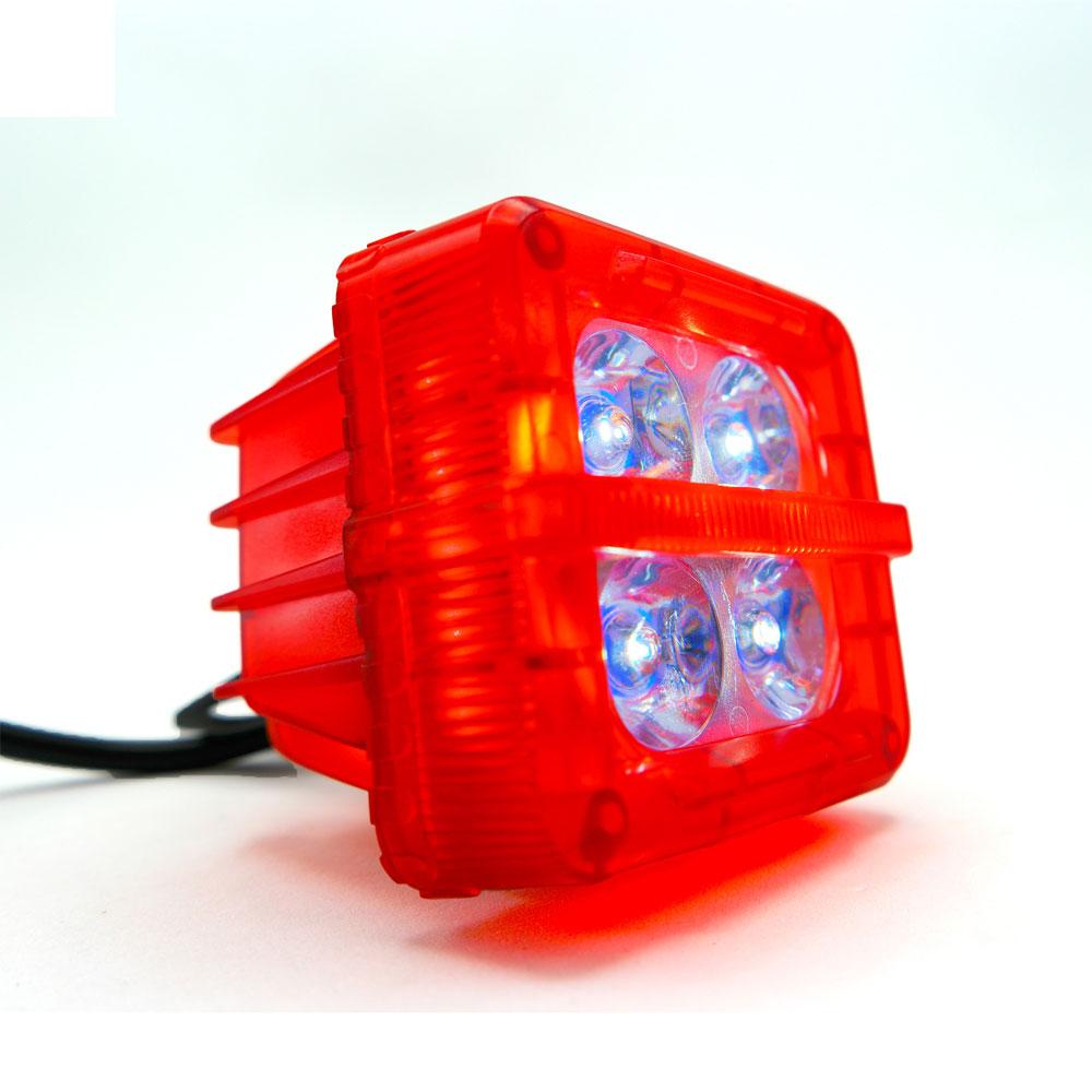 Foto 3 pulgar | Faro Auxiliar Cuadrado 4 Led Blanco Contorno Rgb Para Motocicleta