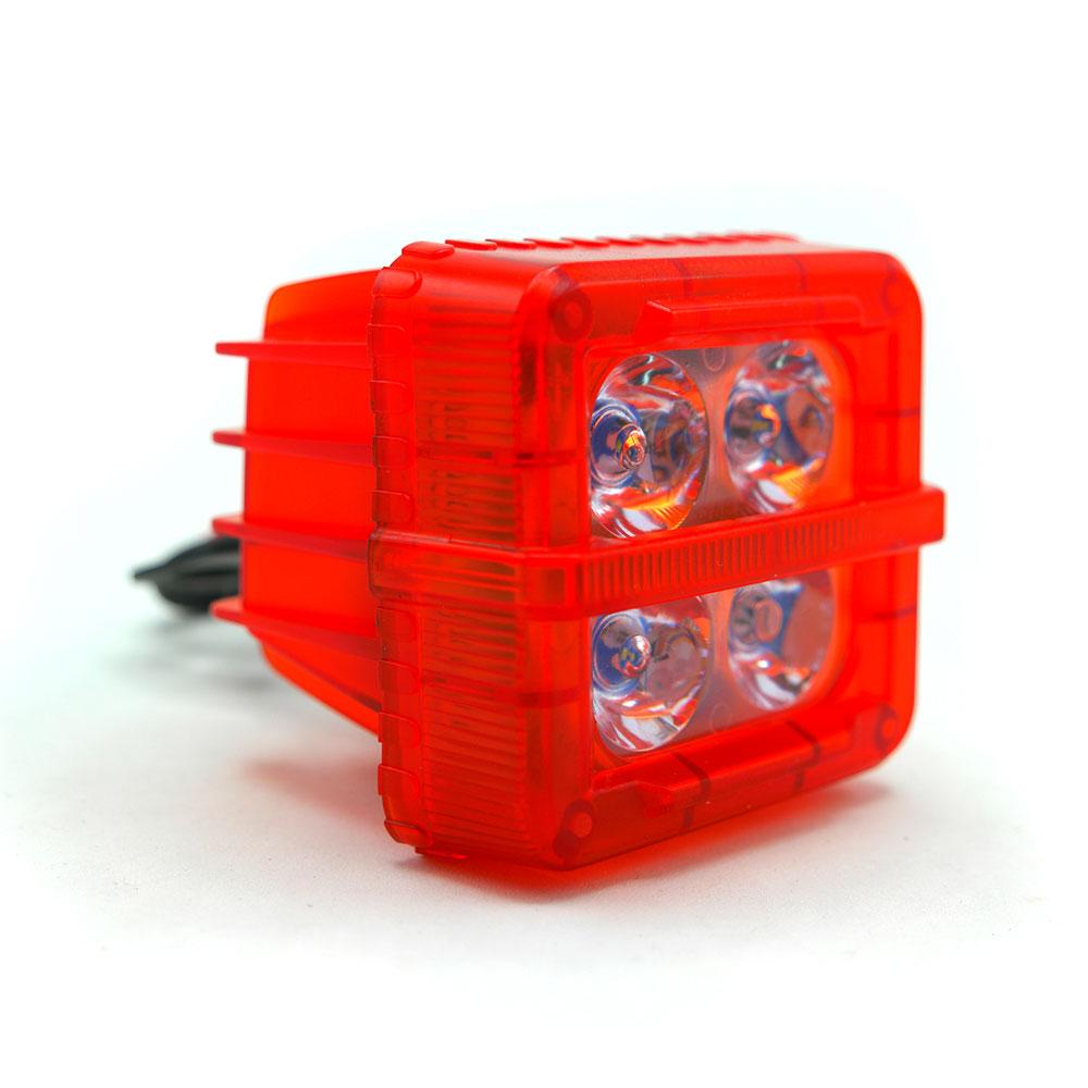 Foto 4 pulgar | Faro Auxiliar Cuadrado 4 Led Blanco Contorno Rgb Para Motocicleta