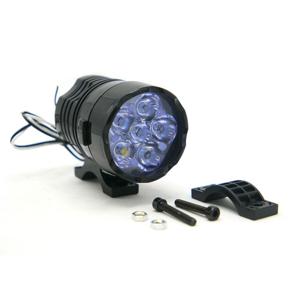 Foto 2 pulgar | Faro Auxiliar 6 Led Tipo Redondo Luz Blanca Con Luz Alta, Baja Y Estrobo Para Motocicleta