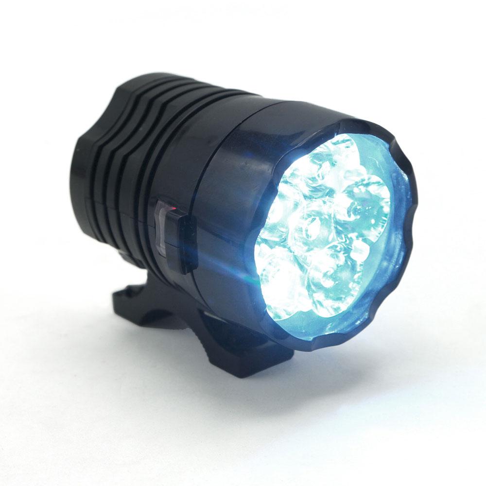 Foto 3 pulgar | Faro Auxiliar 6 Led Tipo Redondo Luz Blanca Con Luz Alta, Baja Y Estrobo Para Motocicleta