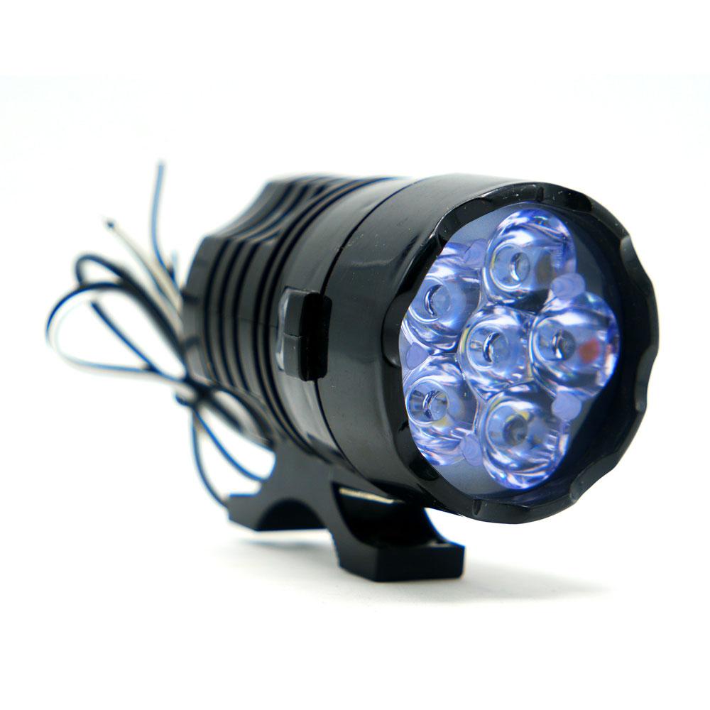 Foto 6 pulgar | Faro Auxiliar 6 Led Tipo Redondo Luz Blanca Con Luz Alta, Baja Y Estrobo Para Motocicleta