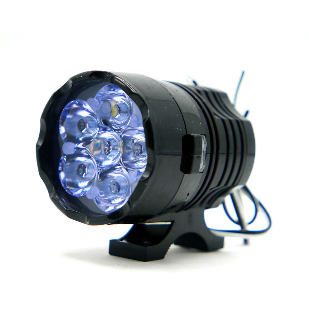Foto 7 pulgar | Faro Auxiliar 6 Led Tipo Redondo Luz Blanca Con Luz Alta, Baja Y Estrobo Para Motocicleta
