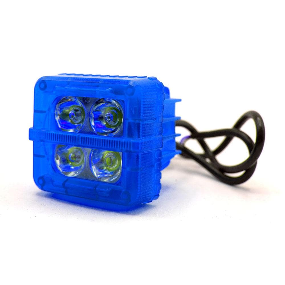 Faro Auxiliar Cuadrado 4 Led Blanco Contorno Rgb Para Motocicleta $245