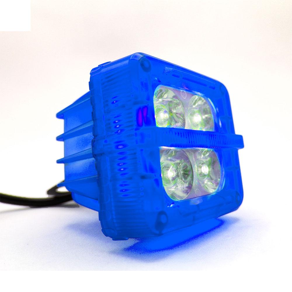 Foto 3 pulgar | Faro Auxiliar Cuadrado 4 Led Blanco Contorno Rgb Para Motocicleta