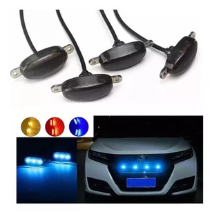 Foto 2 | Kit 4 Luz Led Parrilla Universal Raptor Ámbar Con Cable Eo Safe Imports Esi-15547 Azul