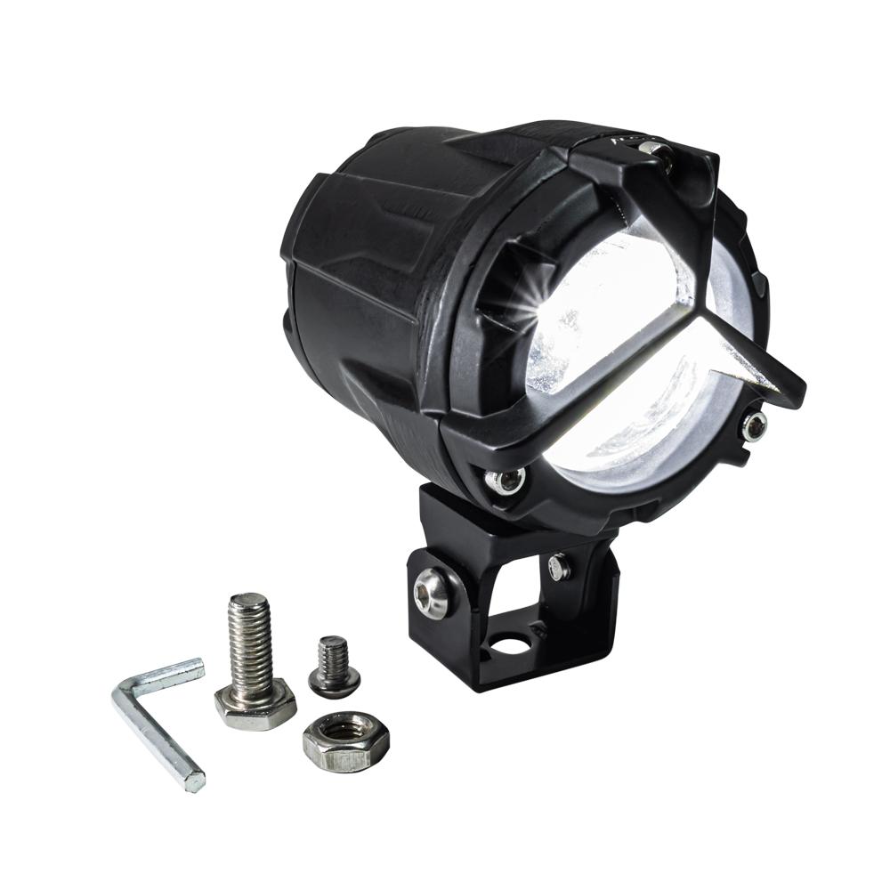 Faro Auxiliar Led Para Moto Rasen Con Lupa Luz Bicolor