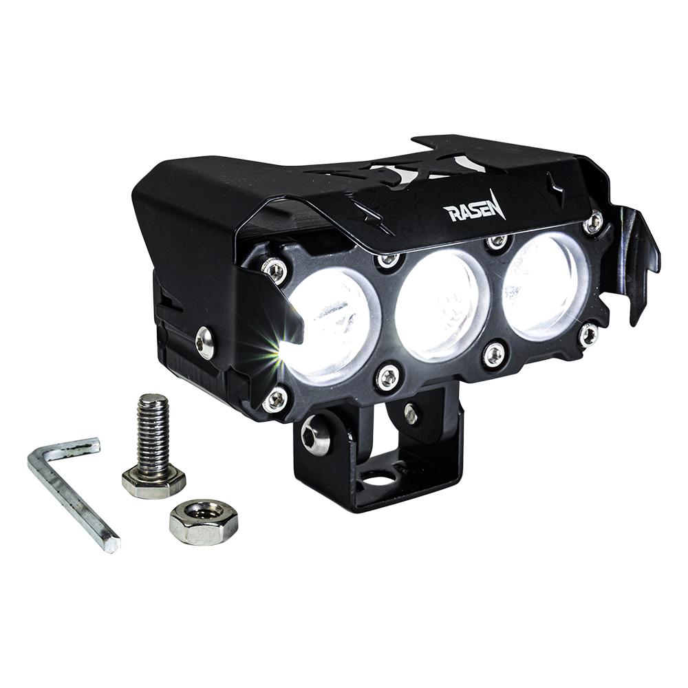 Foto 6 pulgar | Faro Auxiliar Led Para Moto Rasen Con 3 Lupas