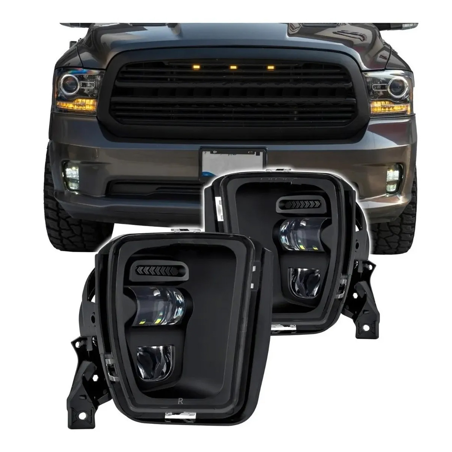 Foto 2 pulgar | Faros De Niebla Led Compatible Con 1500 2013-2017 | Dunari Powersports | A0844 | Color Transparente