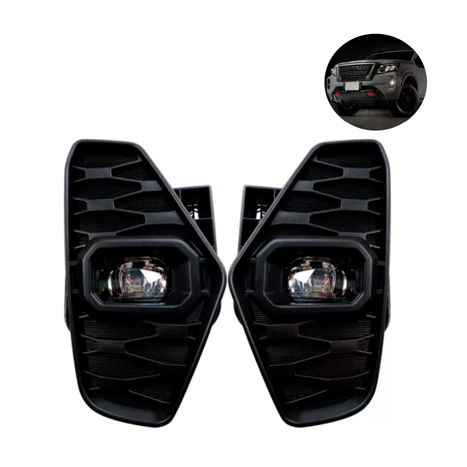 Faros De Niebla Led Compatible Con Np300 Frontier 2021 2022 | Dunari Powersports | A0993 | Color Negro