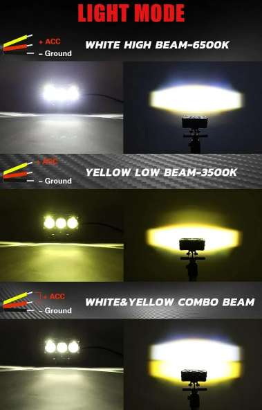 Foto 3 | Xtellar Faros Auxiliares Led 80w De Doble Color Para Automóviles Y Motos - Juego De 2
