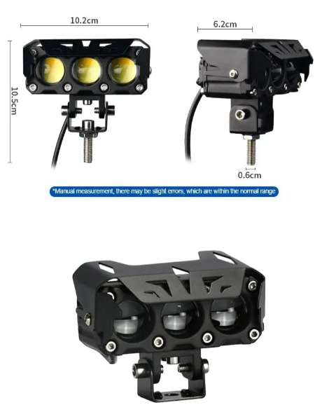 Foto 5 pulgar | Xtellar Faros Auxiliares Led 80w De Doble Color Para Automóviles Y Motos - Juego De 2