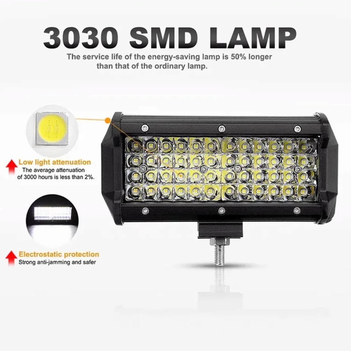 Foto 4 pulgar | Faros Led Auxiliares   144w  1200lm Para Auto  Moto Cuadrados Lab.g Negro