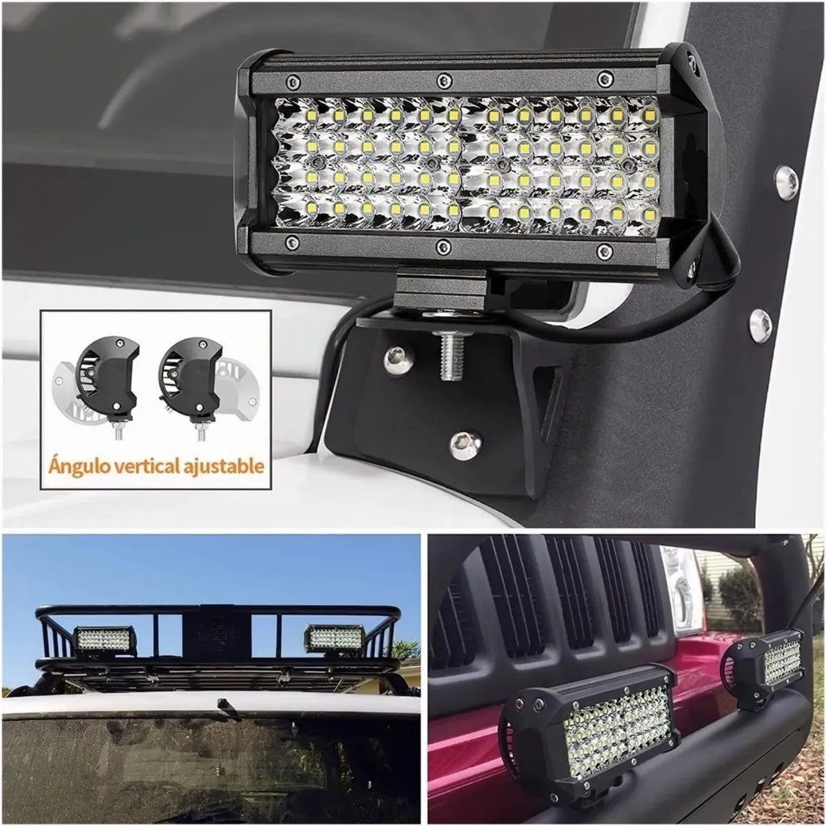 Foto 5 pulgar | Faros Led Auxiliares   144w  1200lm Para Auto  Moto Cuadrados Lab.g Negro