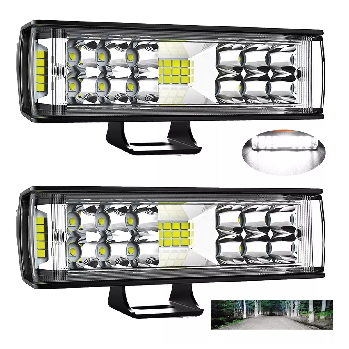 Foto 3 | Par Faros Led Auxiliares 188w Triple-fila 8000k 34led Eo Safe Imports Esi-16872 Negro
