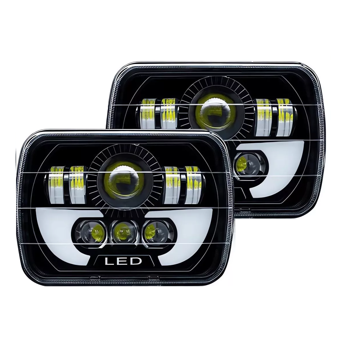 Foto 2 pulgar | Un Par 7 Faros Led Cuadrada 5x7 Altos Eo Safe Imports Esi-16873 Negro