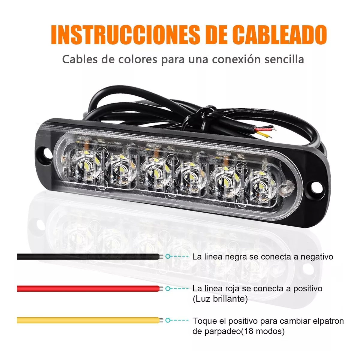 Foto 3 pulgar | Par Lateral Faro Led Barra Estrobo Eo Safe Imports Esi-16880 Negro