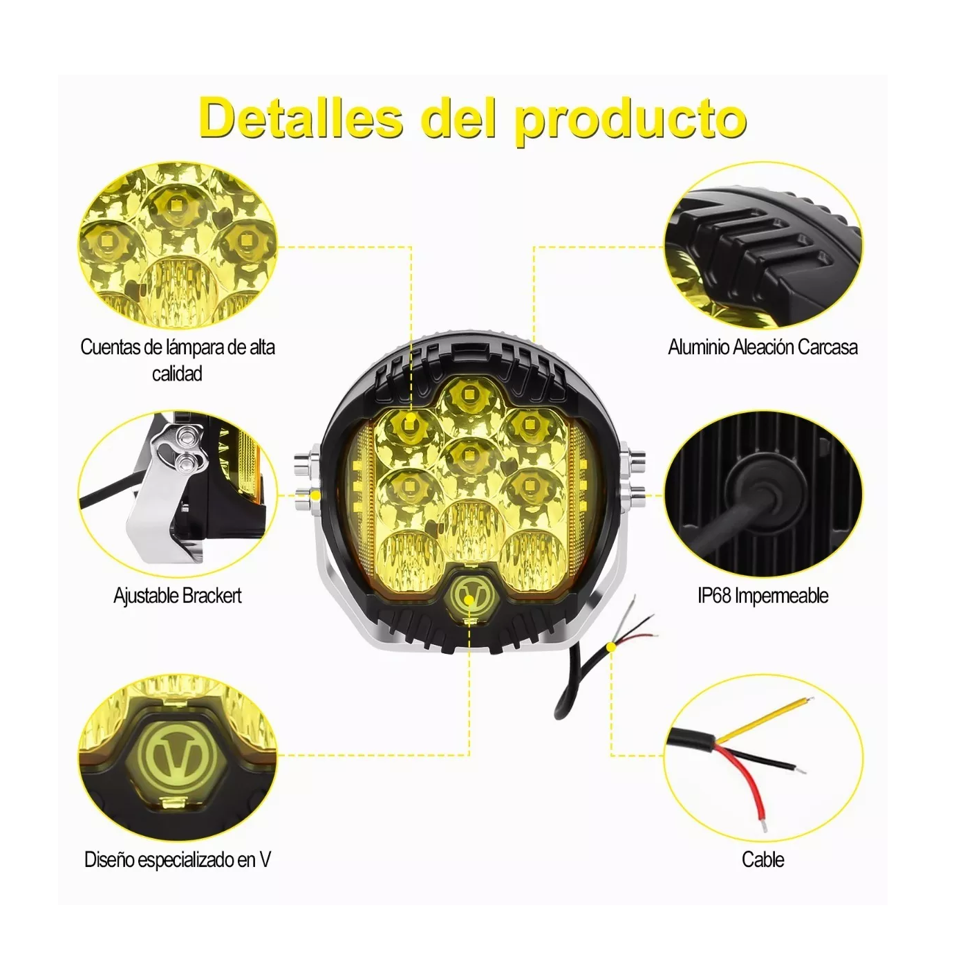 Foto 6 | Par Faros Redondos Led Superpotente 50w BELUG Tipo Baja 5 Pulgadas Negro