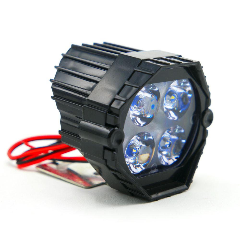 Foto 4 pulgar | Faro Auxiliar Redondo 4 Led Luz Blanca Con Luz Alta,baja Y Estrobo Para Motocicleta