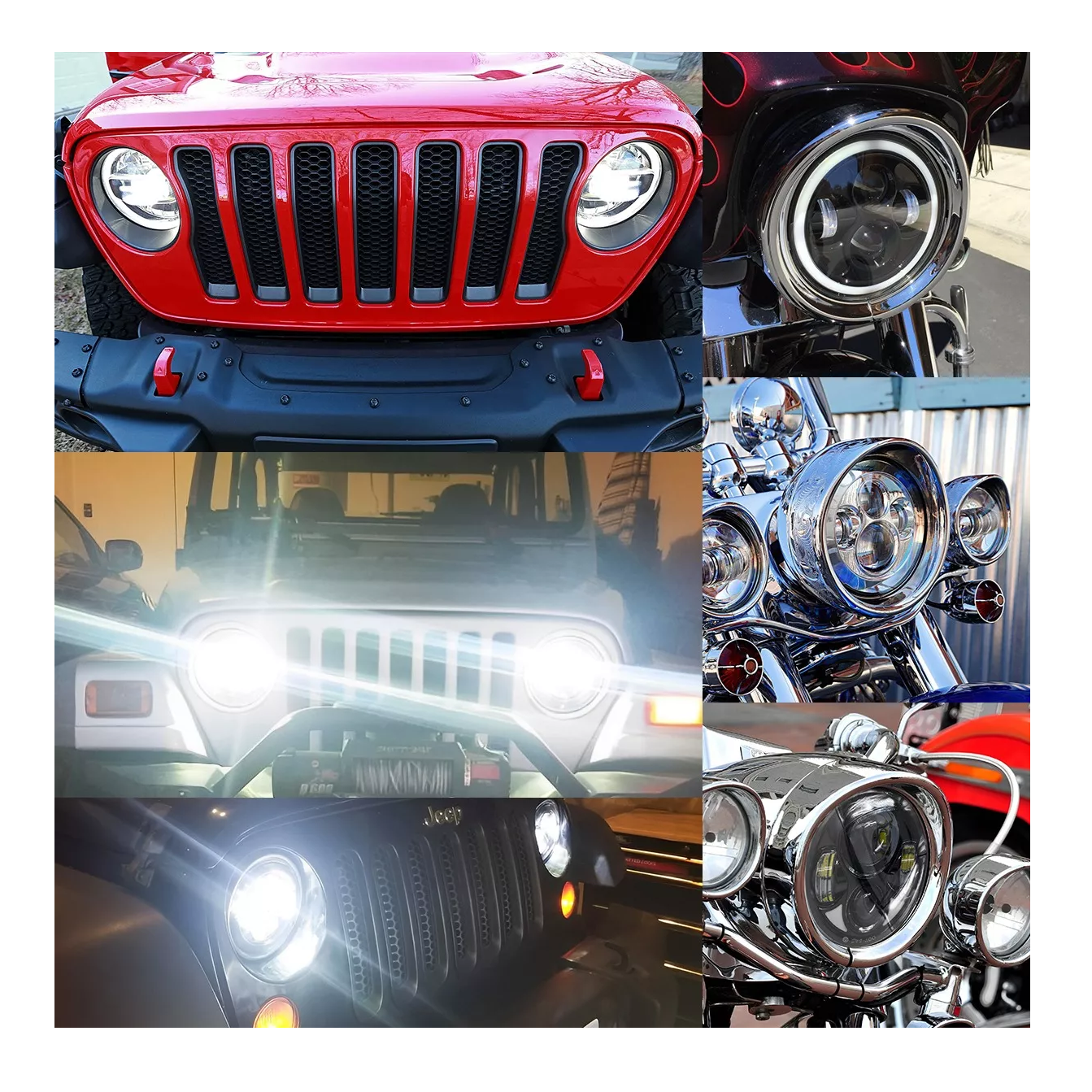 Foto 5 pulgar | Faros Delanteros Led H4 Halo de Ángel para Wrangler Jeep Vocho