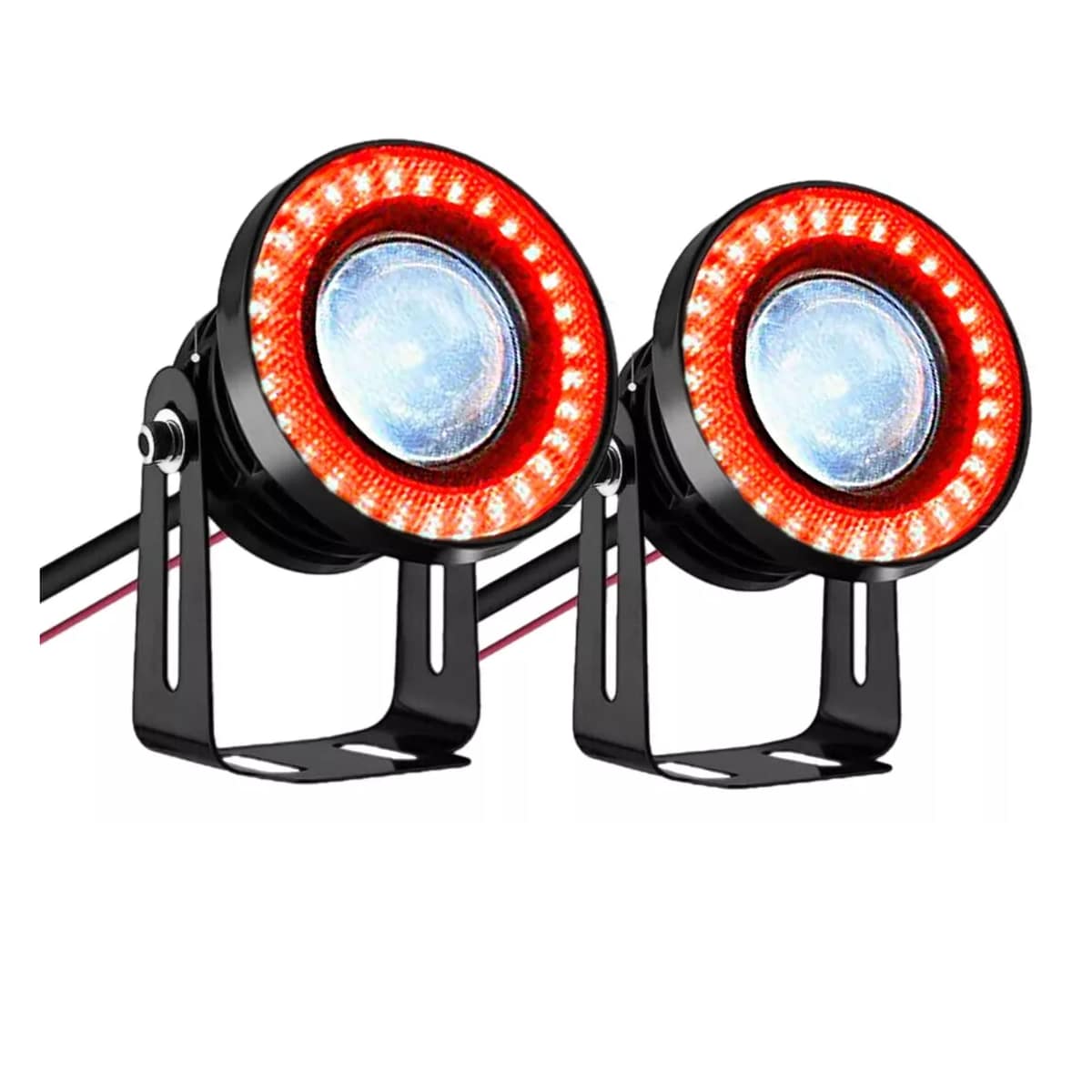 Faros Antiniebla 3.5'' Auxiliares Ojo de Ángel Eo Safe Imports ESI-12456 Rojo 1 Par $459