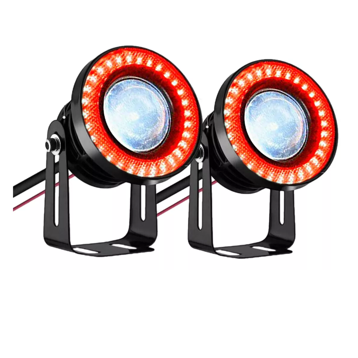 Faros Antiniebla 3.5'' Auxiliares Ojo de Ángel Eo Safe Imports ESI-12456 Rojo 1 Par