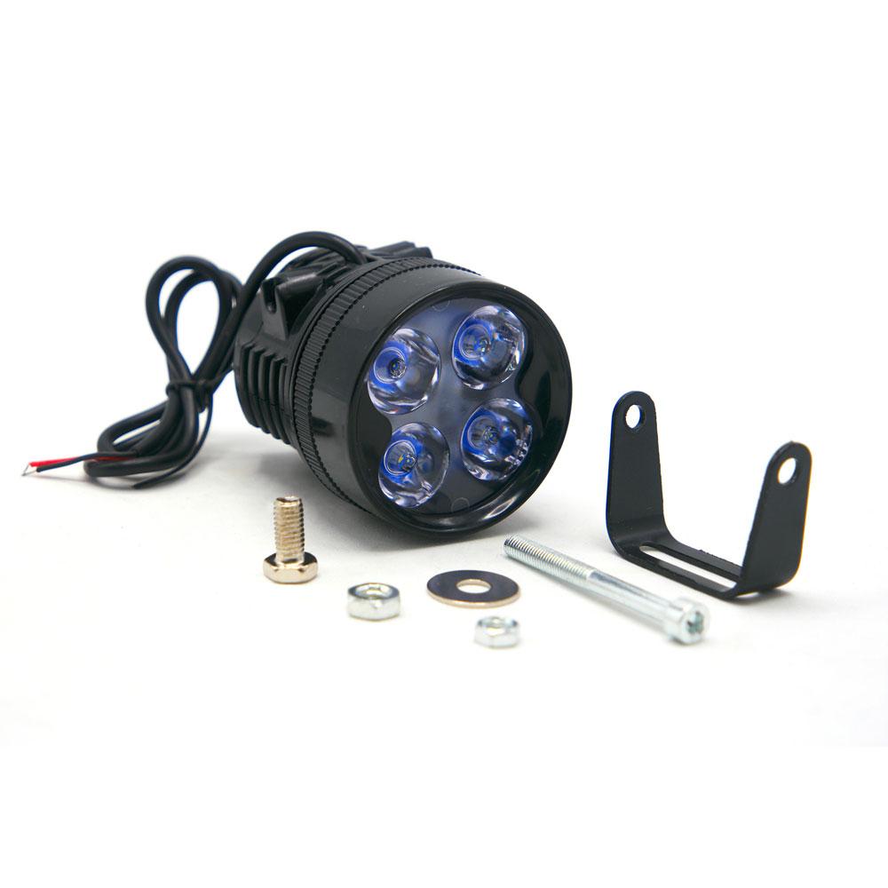 Faro 4 Led Luz Blanca Tipo Cañon Con Luz Alta, Baja Y Estrobo Para Motocicleta $231