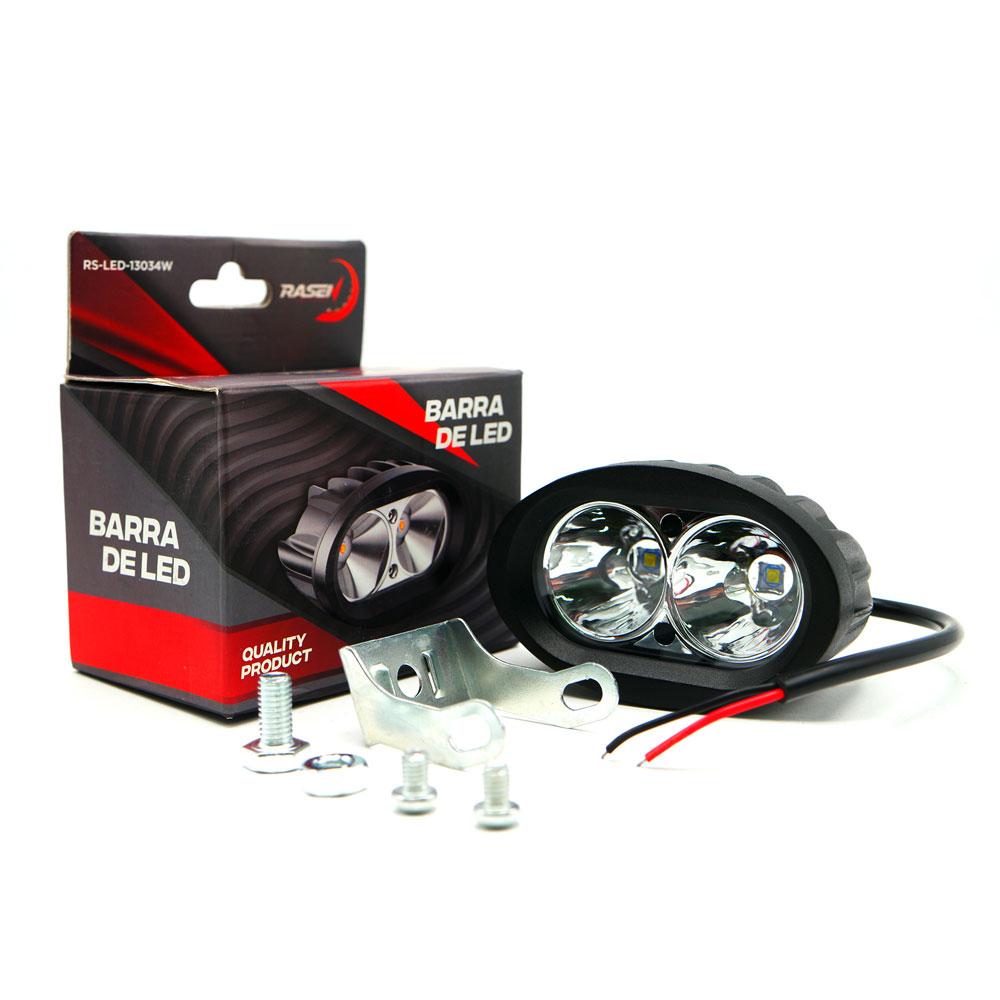 Faro 2 Led Blanco Ovalado 2 Celdas Con Luz Alta, Baja Estrobo Para Motocicleta