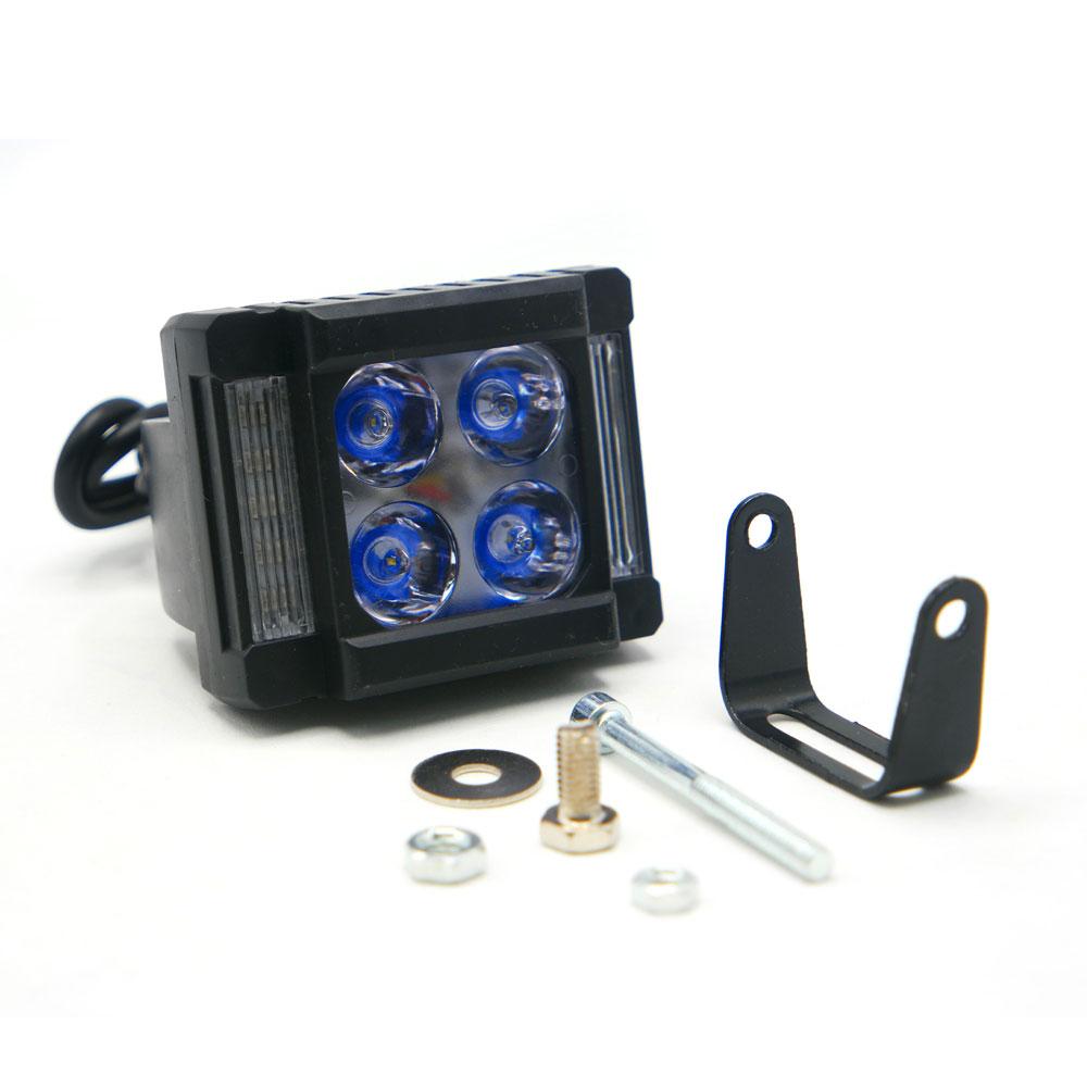 Foto 2 pulgar | Faro Auxiliar Cuadrado 4 Led Estrobo, Alta, Baja Para Motocicleta