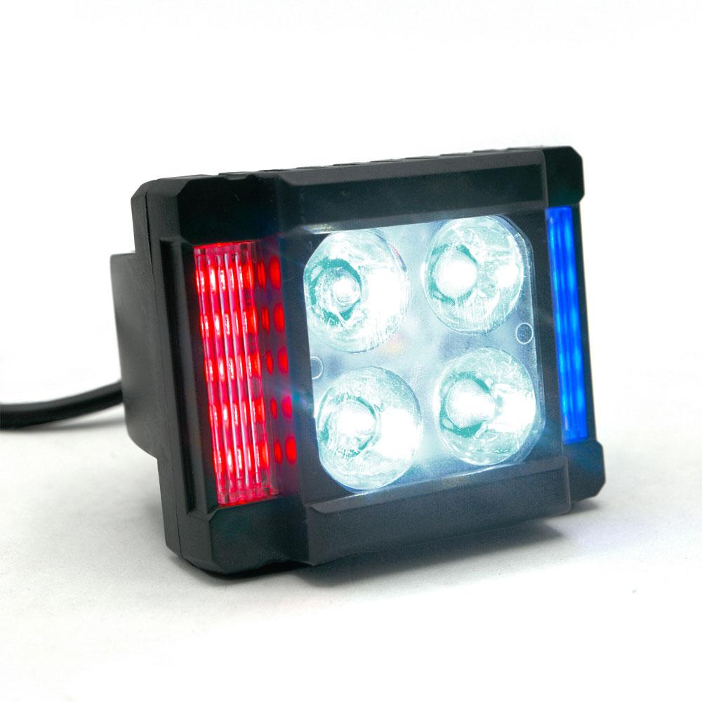 Foto 3 pulgar | Faro Auxiliar Cuadrado 4 Led Estrobo, Alta, Baja Para Motocicleta
