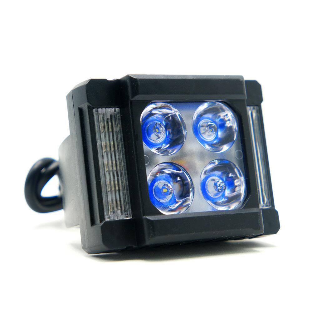 Foto 6 pulgar | Faro Auxiliar Cuadrado 4 Led Estrobo, Alta, Baja Para Motocicleta
