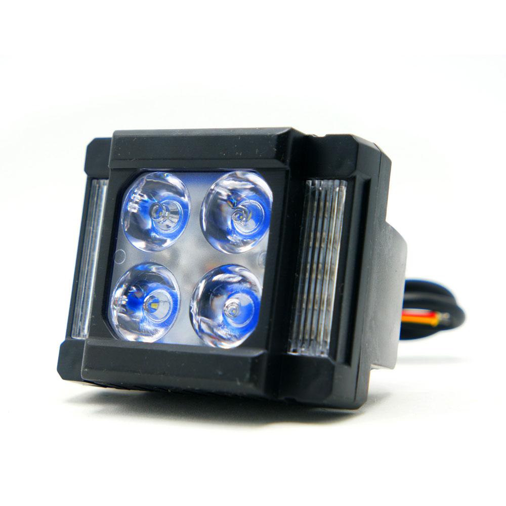 Foto 7 pulgar | Faro Auxiliar Cuadrado 4 Led Estrobo, Alta, Baja Para Motocicleta