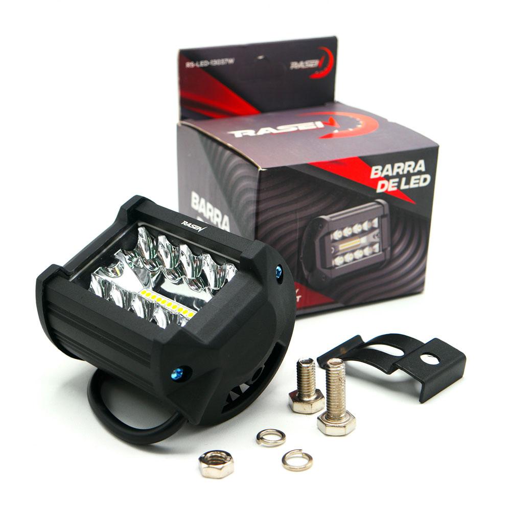 Faro Cuadrado 40 Led Luz Blanca Fija Para Motocicleta