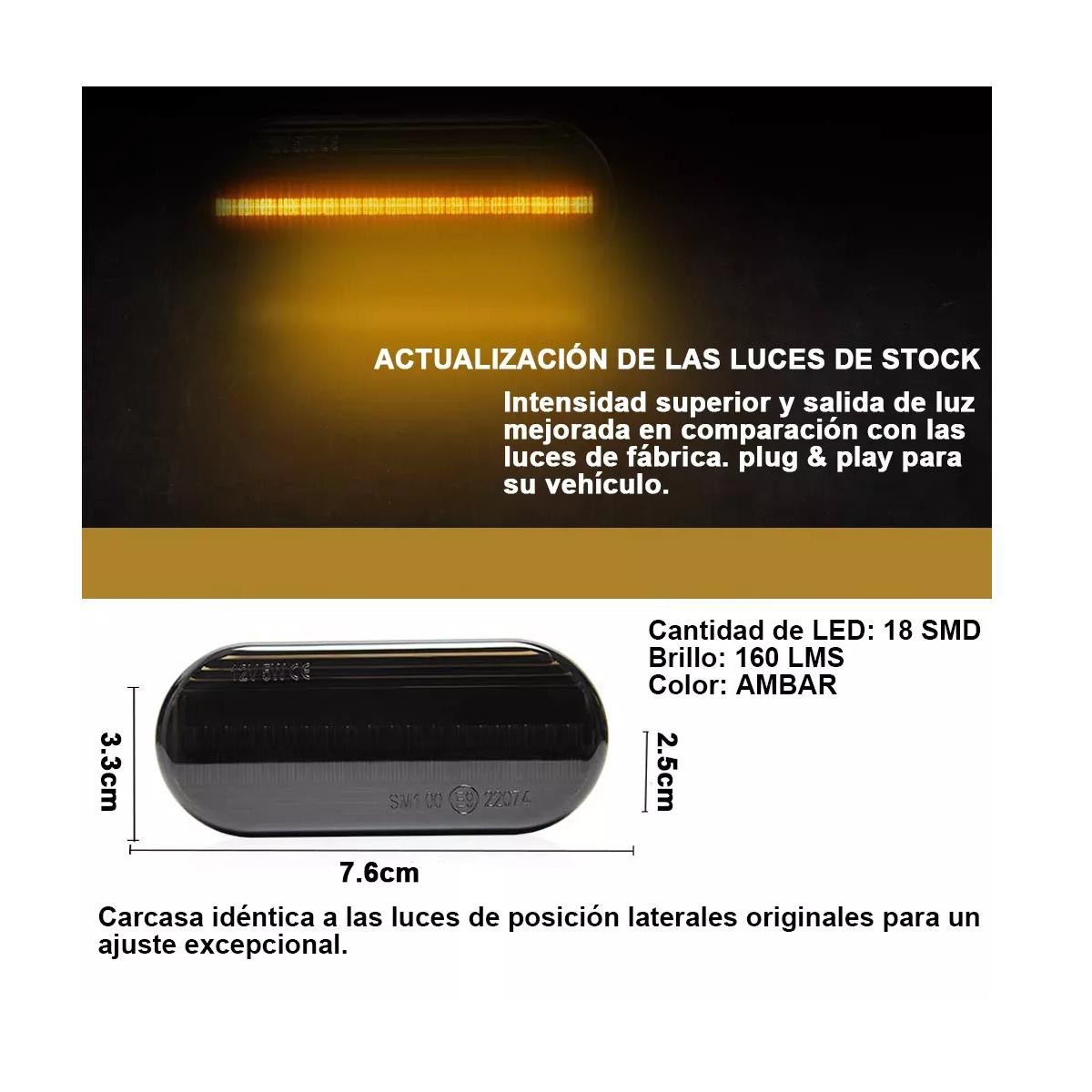 Foto 3 pulgar | 2 Led Secuenciales Para Vw A4 Jetta Golf Clásico Polo Vento Eo Safe Imports Esi-15545 Negro