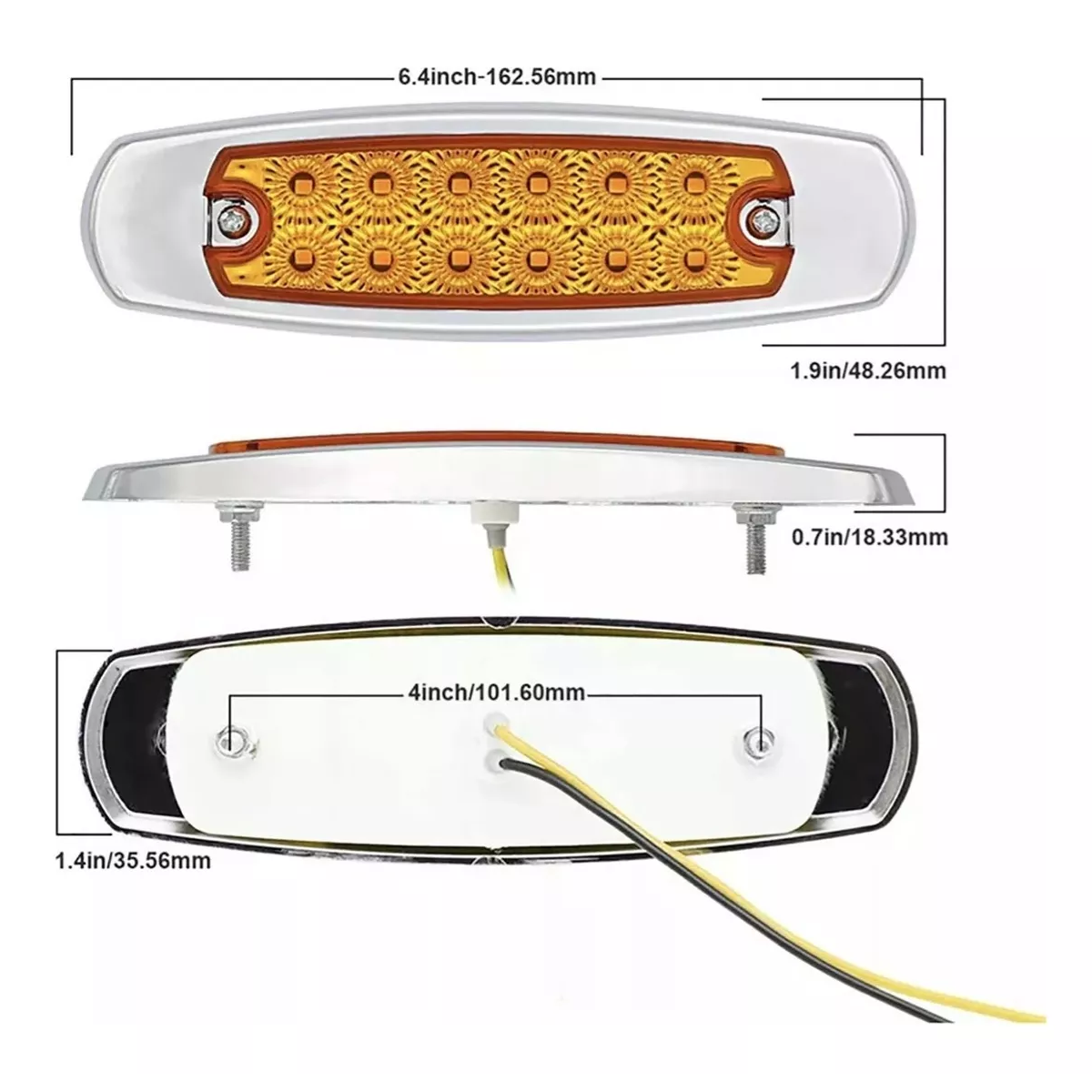 Foto 2 | 10x Plafon 12 Led Fijo 12v Lateral Camion Trailer Eo Safe Imports Esi-15549 Multicolor