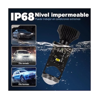Foto 4 | Bombillas De Faro Led H4 con Mini Proyector Esi-6652 color Negro