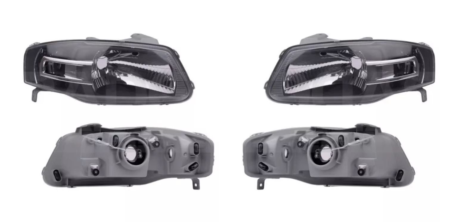 Faros Depo Vw Pointer 06-09 Fondo Negro S/foco 2 Piezas