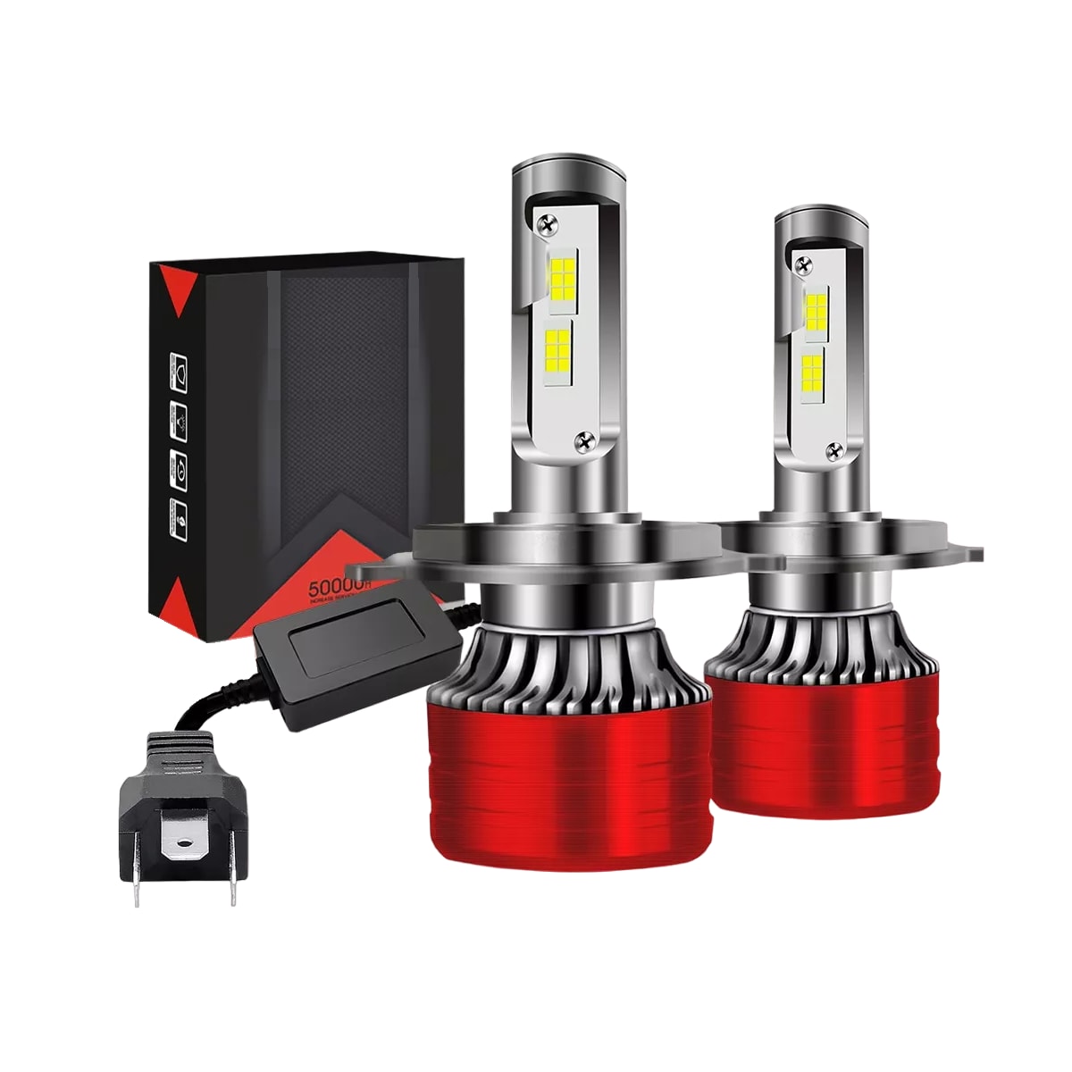 Kit de Faros Led Conector H4 Luz Alta y Baja 2 piezas Eo Safe Imports Esi-12101 Rojo $909