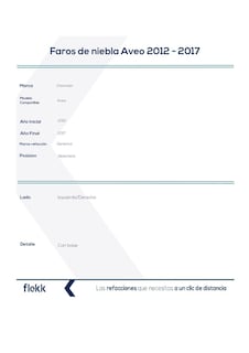 Foto 2 | Faros De Niebla, Chevrolet Aveo, 2012 Al 2017