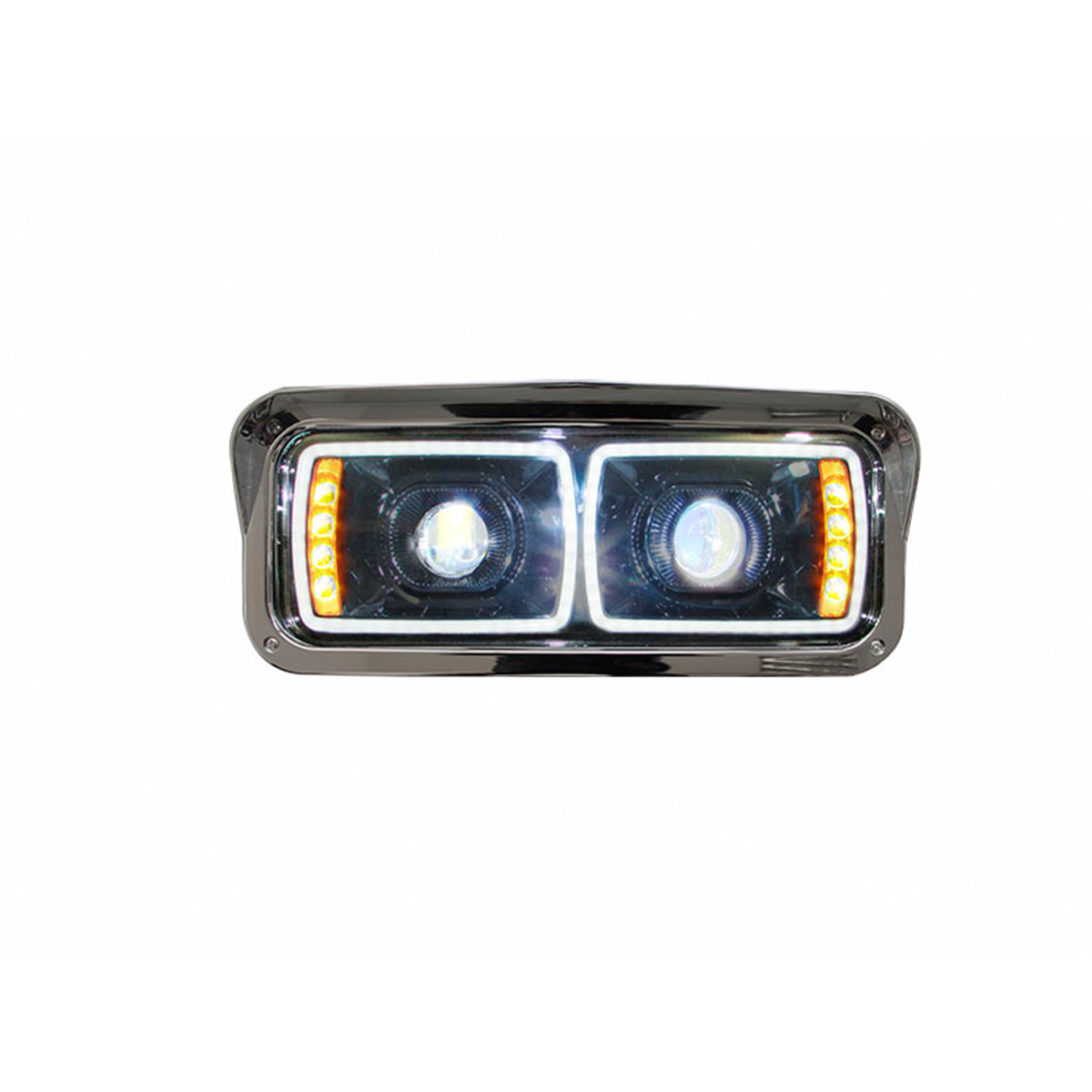 Faro Izquierdo con Ojo de Ángel Refividrio para Kenworth T600/t800 Luz LED Fondo color Negro