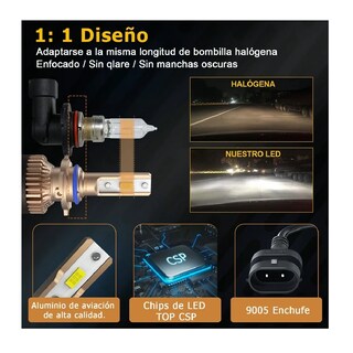 Foto 3 | Kit Bombillas de Luz Alta o Baja 9006 Eo Safe Imports ESI-2794 color Dorado
