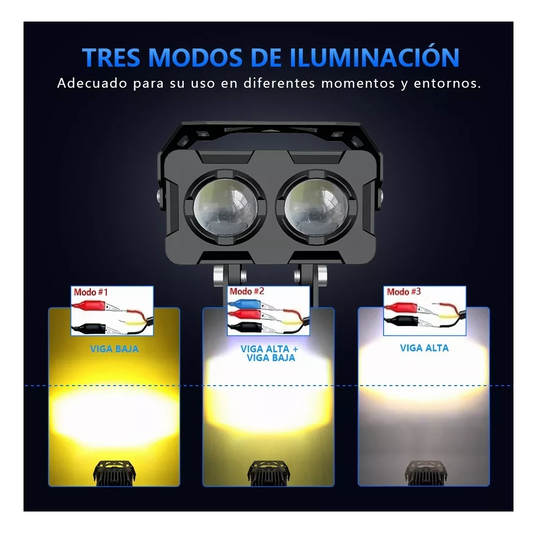 Foto 4 pulgar | Par Faros de Lupa BELUG Luz de Punto de Color Doble para Auto o Moto