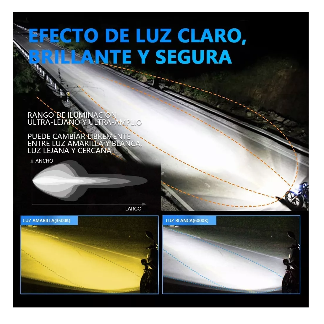 Foto 5 pulgar | Par Faros de Lupa BELUG Luz de Punto de Color Doble para Auto o Moto