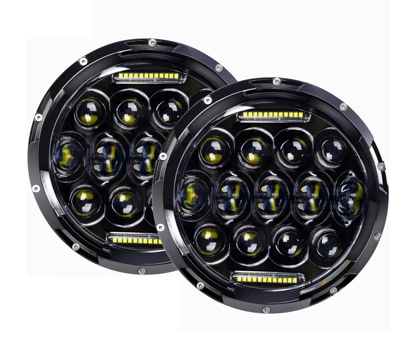 Par de Faros LED Eo Safe Imports Esi-8071 7 pulgadas Negro para Jeep