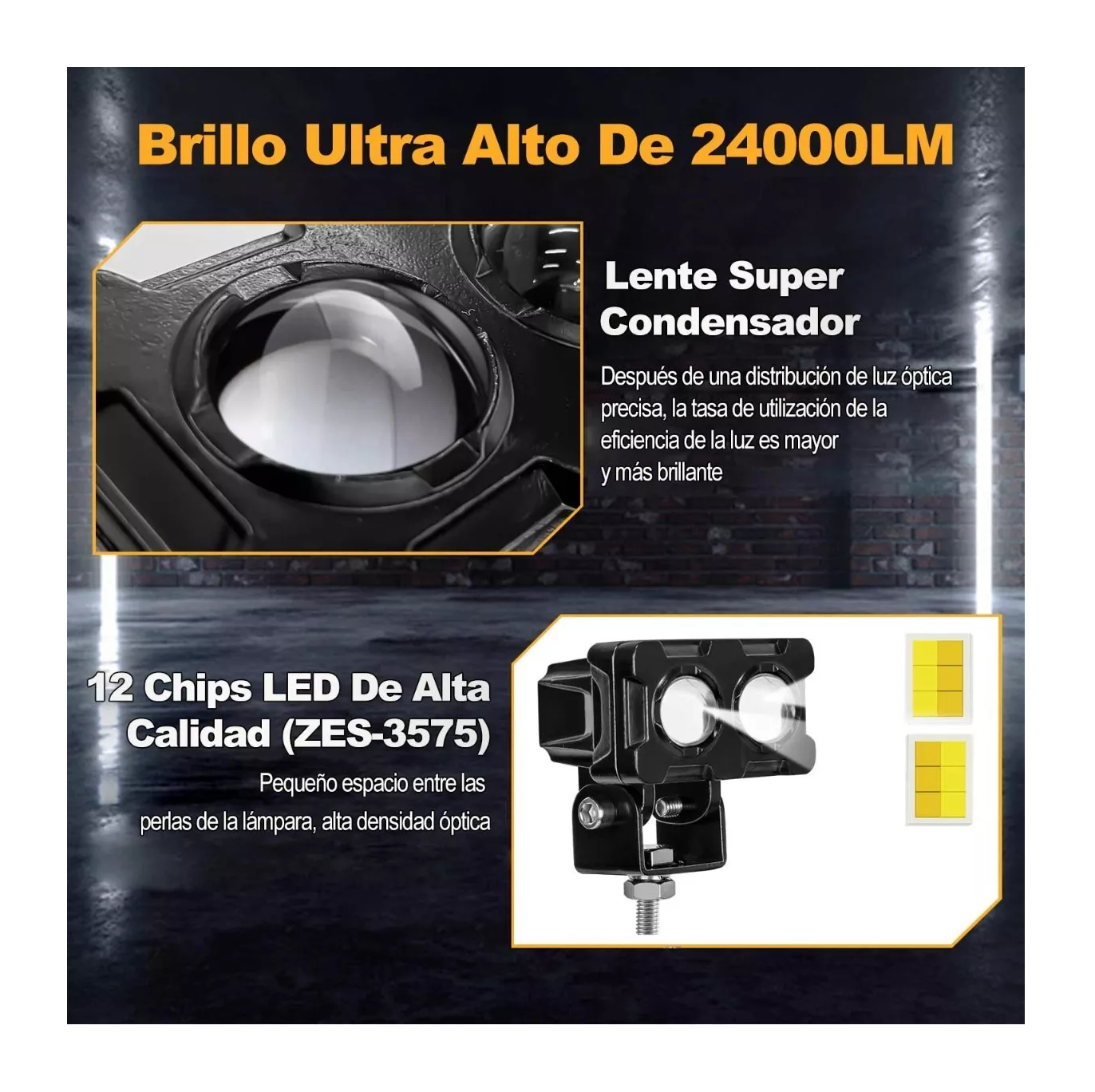 Foto 4 pulgar | Faros de Lupa Doble Belug color Spot Luz Universal 28000 Lúmenes Negro