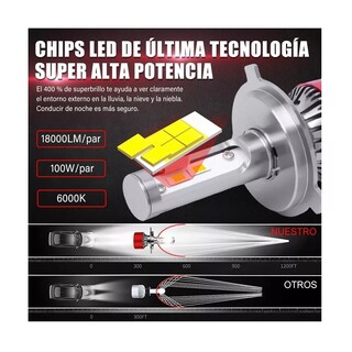 Foto 2 | Kit de Faros Led Eo Safe Imports ESI-12104 Conector 9007 Luz Alta y Baja 2 Piezas