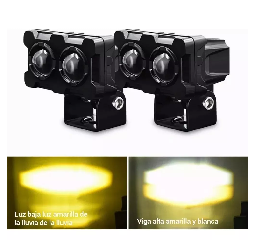 Foto 4 pulgar | Faros Auxiliares Led Doble Color Para Auto Moto 1 Par