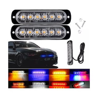 Foto 2 | Par Faros Led Barras Estrobo Patrulla 16 Funciones Eo Safe Imports Esi-16882 Negro