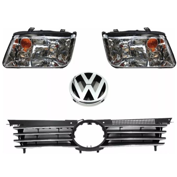 Foto 1 | Faros Y Parrilla Filo Cromo Jetta A4 03 04 -07 Con Emblema