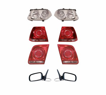 Foto 1 | Faros Jetta Clasico Cromo 08-15 Con Calaveras Y Espejos